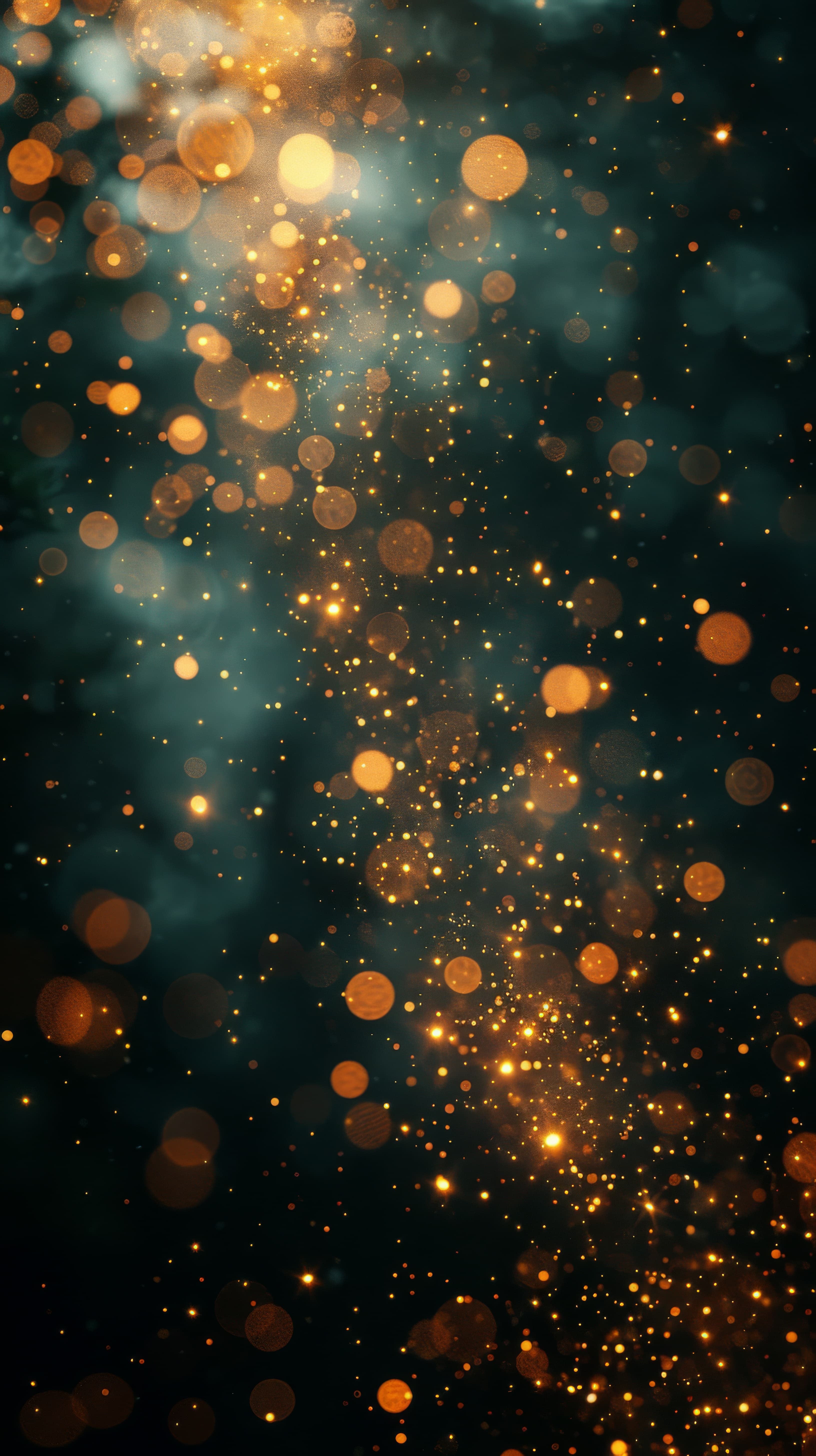 Golden glow lights dark background
